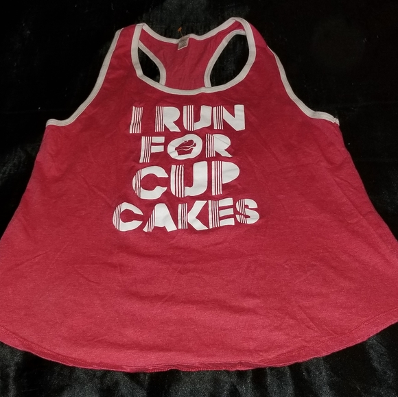 'I Run For Cupcakes' Tank Top, Center Stage, XL, Red - Picture 2 of 6